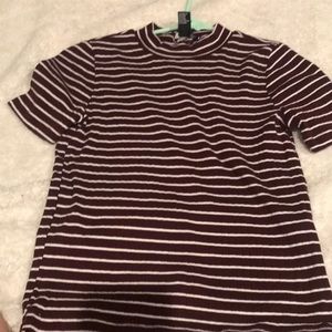 forever 21 maroon and white stripe shirt